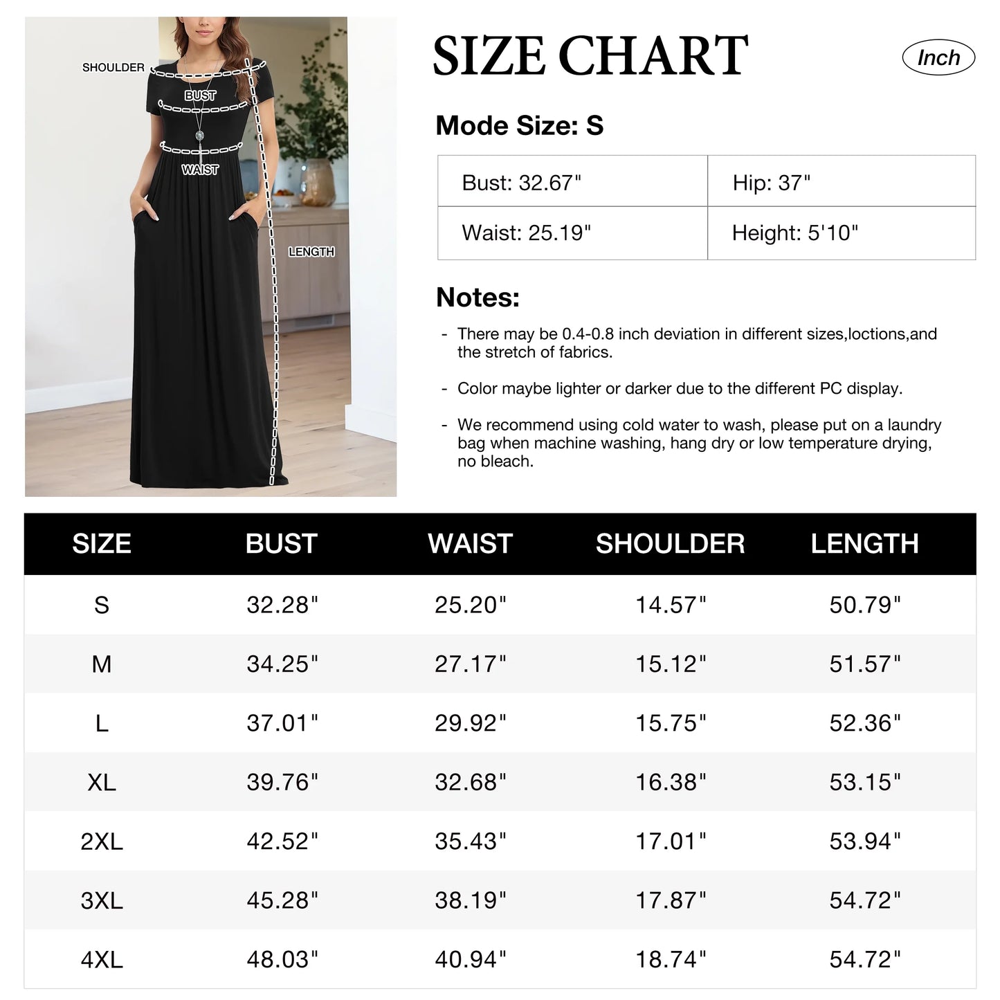 Women'S Short Sleeve Loose Plain Maxi Dresses Casual Long Dresses with Pockets,Mother'S Day,Dark Purple,Xl